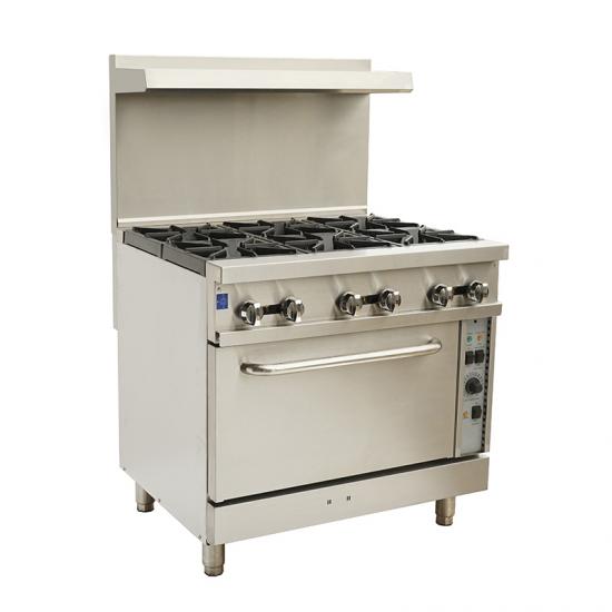 Gas range with convection oven
